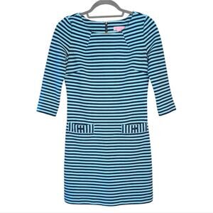 Lilly Pulitzer Women's Charlene shift dress Blue Navy Nautical Striped Preppy